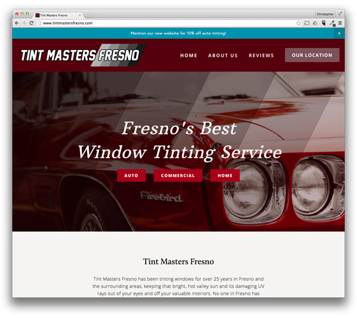 Web Design: Tint Masters Fresno